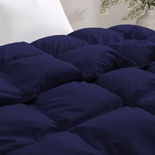 Image of Heavy Winter Comforter Double Bed Size 90 inchX100 inch | 600 GSM Fill for Winter Comforter /Rajai /Duvet /Blanket Hotel Luxury Soft Fluffy Double Bed - Navy Blue Color