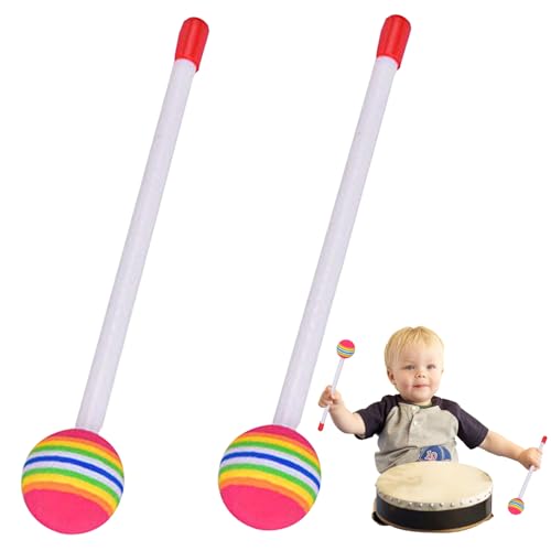 Baquetas para niños, 2 piezas, diseño de piruleta redonda, baquetas de EVA para instrumentos musicales educativos, cumpleaños y día del niño miniatura 1