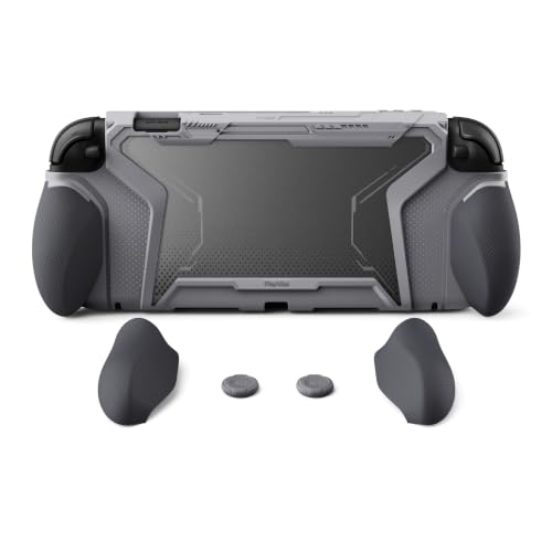playvital for Switch 2 Beyond-Grip Dockable Case, Interchangeable FPS/Omni Ergonomic Grips + Military-Grade Drop Protective Cover + 2 Joystick Caps for Nintendo Switch 2 (New Hope Gray)​