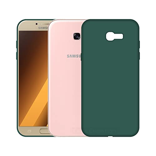 Image of Case Creation Liquid TPU Silicone Cover for Samsung Galaxy A720 Soft Case,Anti-Dirty Slim Case Frosted Matte Cute Candy TPU Raised Bezel (Splash of Color) Back Case Cover for Samsung A720 -Lake Green