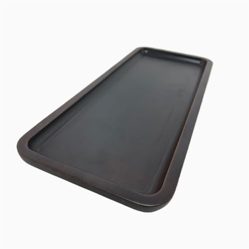 BEECO GIF2U Wood Vanity Tray, Bathroom Counter Solid Walnut Organizer, Toilet Tank Top Wooden Serving Plate for Dinner Tea Coffee (Natural Walnut Color, 14 x 5.9 inch)