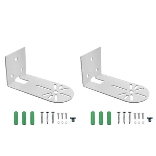 JCBIZ 2pcs Nail-Free Wall Mount Camera Bracket White Metal Surveillance Bracket with Adhesive Universal Small Floating Bracket for Security Cameras Speakers