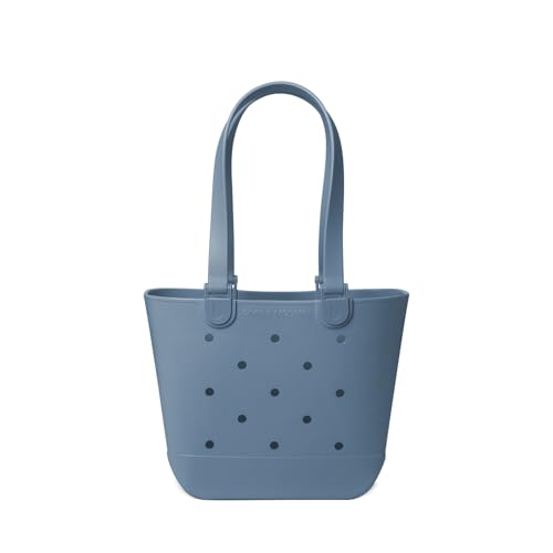 Simple Modern Beach Bag Rubber Tote | Waterproof Medium Tote Bag with Zipper Pocket for Beach, Pool Boat, Groceries, Sports | Getaway Bag Collection | Blue Dune by Simple Modern - Used condition - CA$40.47