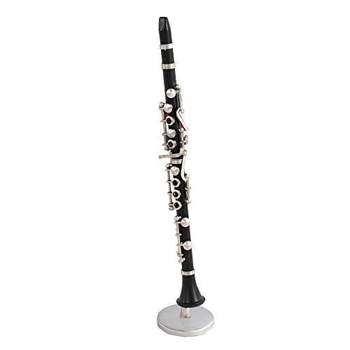 Miniatura Clarinete negro decorativo. con soporte metálico y estuche Cover