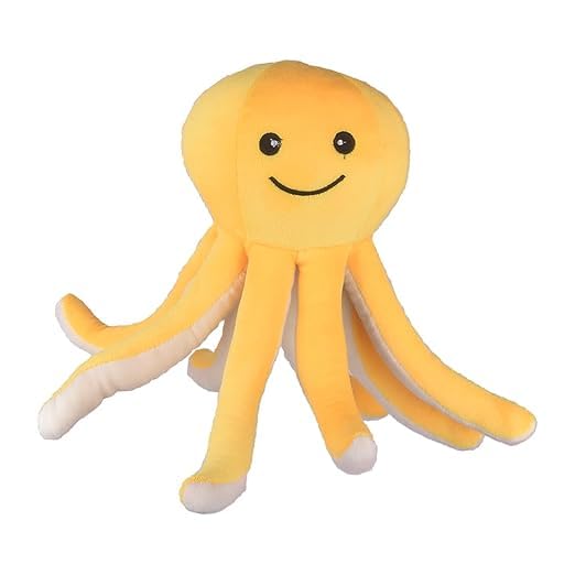 Image of Yellow Octopus Plush Soft Toy for Kids - 30cm Stuffed Animal | Cute & Cuddly Sea Animal Toy for Boys & Girls | Birthday Gift