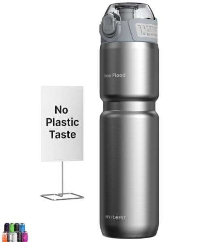 MYFOREST Insulated Bike Water Bottle, Odor-free Liner, 24oz 700ml