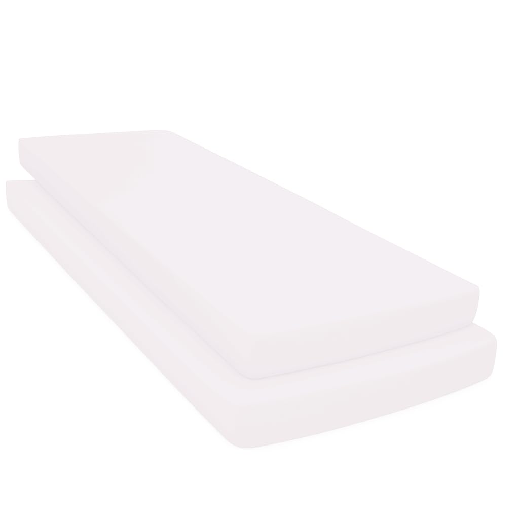 Crazypriceuk Pack of 2 Cot Bed Fitted Sheets 70 x 140cm + 15cm Deep Soft Polycotton Blend Cotton and Polyester Machine Washable Fits Toddler Cot Beds Comfortable and Easy Care (White)