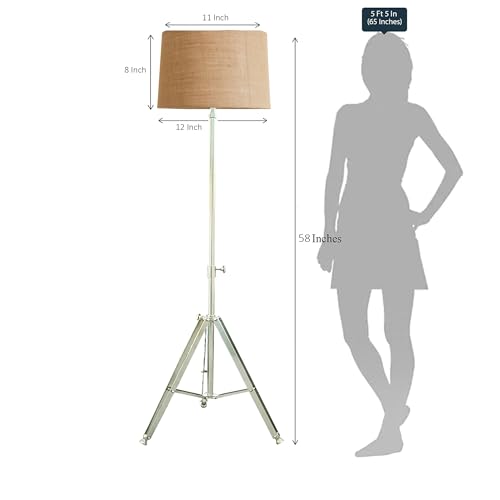 Image of Tripod Floor Lamp for Living Room Decoration, Home Decor, Bedroom, Corner, Study Room, Studio, Hall, Hotel, Gift Modern Standing Light for Ambient Lighting (Jute)