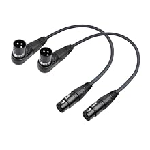 【 RIGHT-ANGLE XLR CABLE 】 - Designed for professional recording, mixing and stage lighting equipment, this microphone cable features a 90-degree right-angle XLR connector for ease of use in tight spaces and reduced cable strain. 【 STURDY AND DURABLE ...