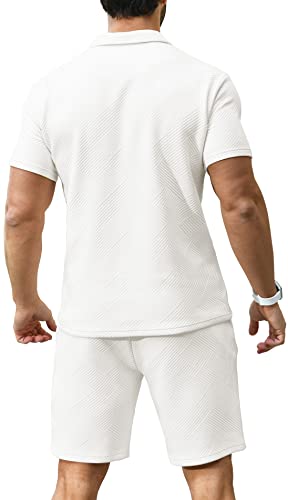 KUYIGO Men's Polo Shirt and Shorts Set Summer Outfits Fashion Casual Short Sleeve Suit for Men 2 Piece Tracksuit4