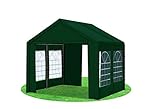 Stabilezelte Partyzelt 3x3 Classic Premium PVC 400 g/m² wasserdicht inkl. Seiten Festzelt Gartenzelt Grün