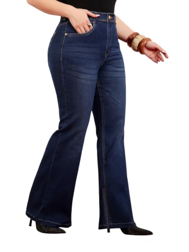 Image of Miss Chase A+ Women's Wide Leg High Rise Regular Length Stretchable Denim Jeans