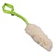Dingo Hundespielzeug Schaf Pelz Naturfell mit Bungee-Griff Agility Apporte Motivation Spiel Zerrspielzeuge Training Grün Griff 15581