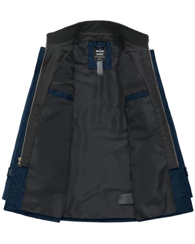 Image of Wantdo Men's Wool Blend Jacket Stand Collar Windproof Pea Coat