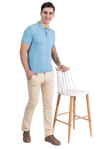 Image of Armisto Men's 100% Cotton Fancy Party Polo T-Shirt /Neutral Colour