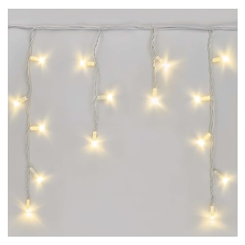 EMOS Connect System Cadena de luces de lluvia de hielo profesional resistente de 50 LED, componente de extensión C (sin cable de conexión ni adaptador), IP44 para interiores y exteriores, blanco