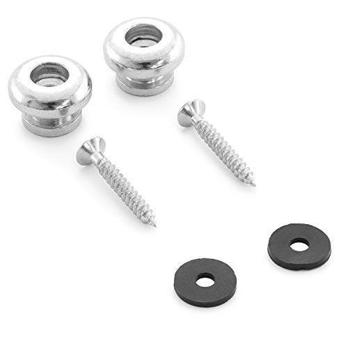 Tiger Lot de 2 boutons de sangle en métal pour guitare acoustique, classique, électrique et basse