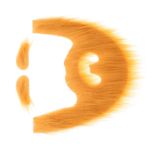BESTYASH 1 Juego Cejas Barba Bigote Falso Novedad Cera Fiesta De Barba Falsa Humano Máscaras Bigote Autoadhesivo Peluca Pelo Barba De Fiesta Disfraces Peine De Barba Felpa Yellow