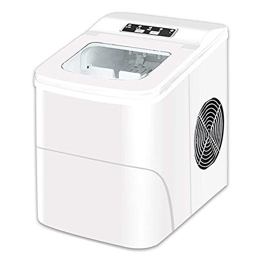 Fabricadora de hielo de sobremesa, salida rápida de hielo en 6-13 minutos, producción máxima de 15 kg en 24 horas, color blanco (limpieza manual) miniatura 1
