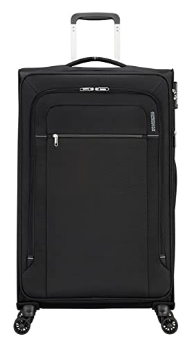 American Tourister Crosstrack - Spinner L, Erweiterbarer Koffer, 79 cm, 109,5/119 L, Schwarz/Grau (Black/Grey)