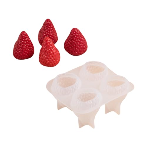 Molde de silicona para fresa 3D para cera, jabón y dulces