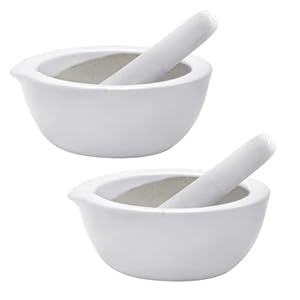 Glamza GENERISE-713 Ceramic Mortar & Pestle Twin Set
