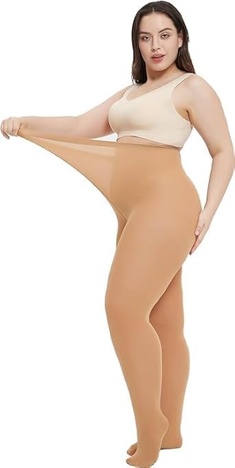 shaperx Plus Size Tights for Women Opaque Microfiber Plus Size Pack of 1-picture-20