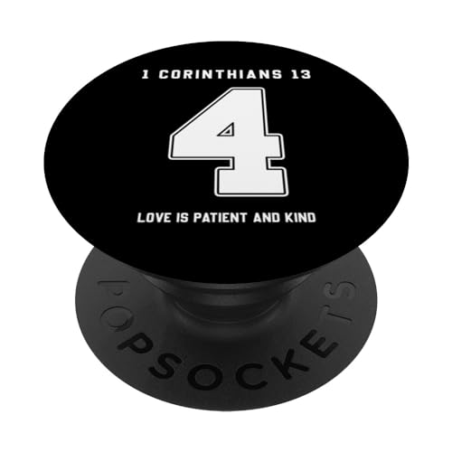 1 Corinthians 13:4 Bible Verse Team Sports Jersey Christian PopSockets Standard PopGrip