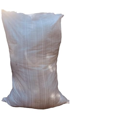 VEZODEK Sacos para Escombros Blancos 60x90cm Sandbag | Costal Saco de Tela de Polipropileno Bolsas Rafia Gomas de Anclaje Resistentes 50kg | Saco Arena Tierra Jardin Sacos Antiinundacion (20)
