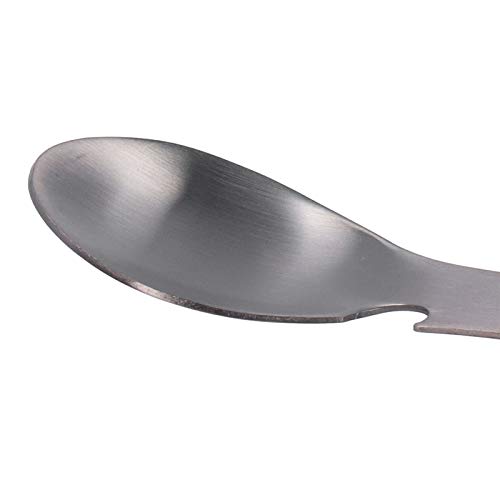 Camping Eating Utensils, 5 In 1 Utility Tactical Spork Portable Stainless Steel Fork Spoon Bbq Cutlery With Sawtooth Multifunctional Bottle Opener Tool For Outdoor Home Office Picnic Hiking Fishing #TOP3