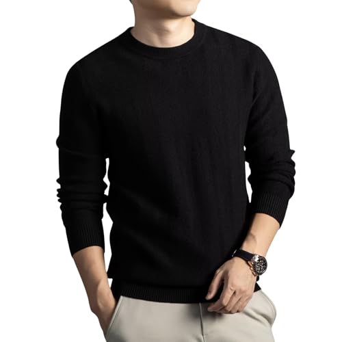 [WINROMTICO] セーター メンズ 秋冬 クルーネック ニットセーター 柔らかい ヘリンボーン柄 ビジネス 無地 暖かい - WINROMTICO - 商品画像