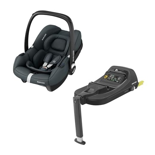Maxi-Cosi CabrioFix I-Size Autositz Inkl. ISOFIX-Basisstation, 0-12 kg, Essential Graphite