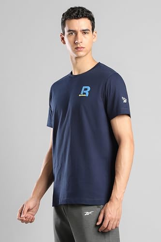 Image of Reebok Men's Comfortable Cotton T-Shirt, Regular Fit Casual Round Neck Tee