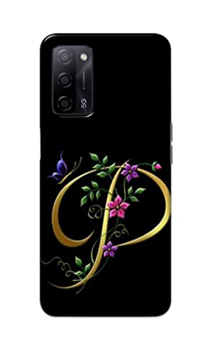 Image of Printed Hard Back Cover Case for Oppo A55 5G | Oppo A53s 5G | Oppo A54s Back Cover (Alphabet P) -1803