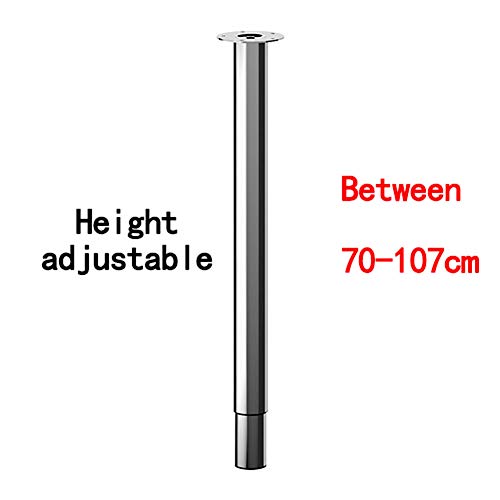 Preisvergleich Produktbild EXUVIATE Tischbeine höhenverstellbar Tischfuß Satin Nickel Verstellbar Teleskopfuß Metall Schreibtischbein 70-107cm