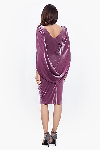 Image of Betsy & Adam Women's Velvet Midi Cowl Neck Drape Back Dress