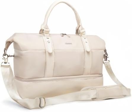 Kinmac Travel Duffel Bag, Overnight Weekender Sports Gym Carry-on Tote (Beige) - Image 9