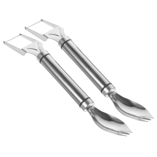 Mikikit 2pezzi Affettatrice Per Anguria in Acciaio Inox Forchetta Per Tagliare Fette Di Frutta Utensile Per Affettare Anguria Tagliaanguria Forchetta Affettatrice Per Frutta in Acciaio