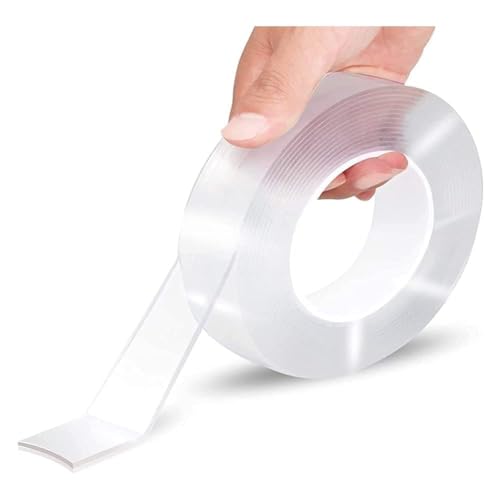 Nano Double Sided Tape Multipurpose Removable Adhesive Transparent Grip Mounting Tape Washable Strong Sticky Heavy Duty for Carpet Photo Frame Poster Décor Durable Traceless No Residue 5m