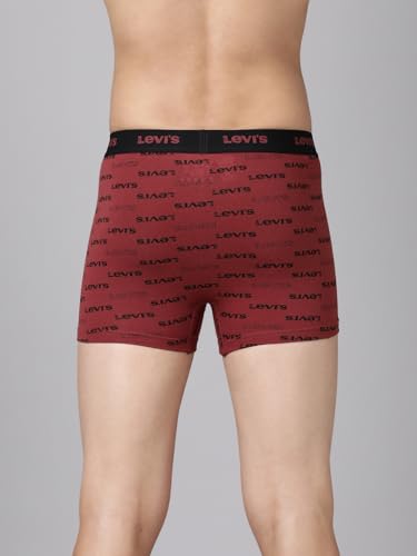 Image of Levi's 022 Trunk for Men | Cotton Stretch Fabric | Printed Men's Underwear | Anti-Roll Waistband | Extra Supportive Gusset | Functional Fly | No Ride-Up | Mid Length Fit | Tagless | Pack of 2