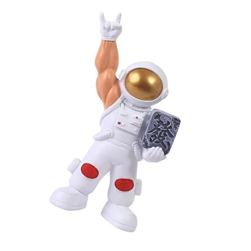 マッスルアームフォーチュンズ宇宙飛行士置物樹脂ミニチュア像家庭用およびオフィスデスクトップ装飾風水装飾ホームオフィス装飾