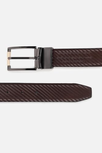 Image of Louis Philippe Men's 100% Italian Leather Dual Tone Zinc Alloy Buckle Formal Reversible Belt