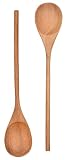 Acacia Wooden Spoon, Slim Handle Wood Spoons for Cooking, Set of 2, Kitchen Server Spoon For Mixing