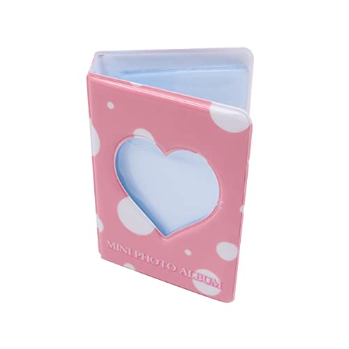 WANGCL Pocket Mini Photo Album 7.6 Cm Slip-In Album For 3 Inch Sweet Photo Book Photo Paper Photo Card Binder - Pink Circle - Image 2