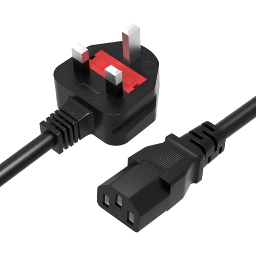 Mcbazel 1.2 meter UK Power Cable (IECC13 to BS1363) Kettle Lead/Power Cord compatible with Xbox One Only/Computers/Scanners/Printers/ 3-pin Shroud Power Connector