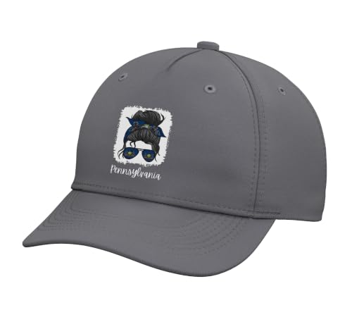 Pennsylvania Girl USA Pennsylvania Mom Womens Adjustable Printed Baseball Hat, Slate Grey