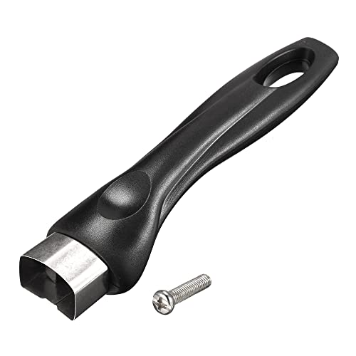 sourcing map Pan Replacement Handle Black 7inch with Screw Nonstick Saucepan Cookware Skillet Stainless Steel Handle