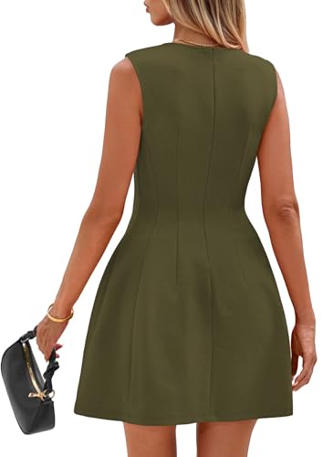 Image of PRETTYGARDEN Summer Dresses for Women 2026 Elegant Classy Spring A Line Business Casual Work Graduation Cocktail Short Dress