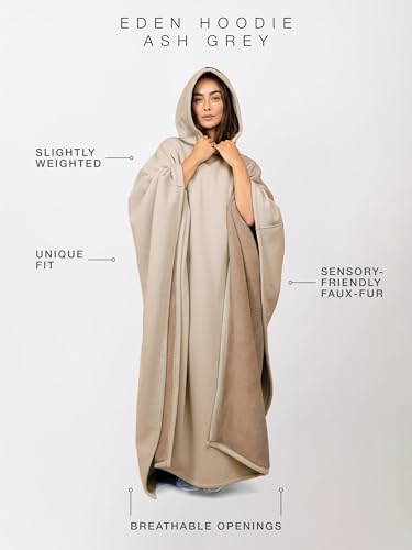 Image of FREE THE SHEEP Eden Hoodie - Oversized Weighted Hoodie Cloak with Ultra-Soft Faux Fur Liner