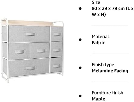 YITAHOME Chest of Drawers, Non-Woven Fabric 7-Drawer Storage Organizer Unit for Bedroom Living Room Closet, Sturdy Steel Frame, Easy Pull Fabric Bins & Wooden Top, Fabric Dresser